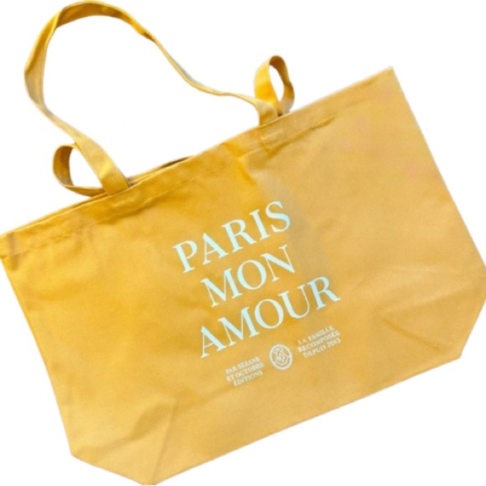 NWOT Sezane Paris Mon Amour Yellow Tote Bag
